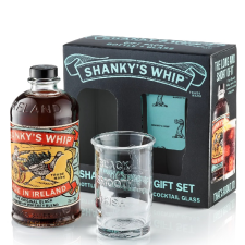 Shanky's Whip Original Black Whiskey Liqueur + Glas